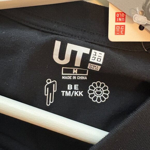 Uniqlo Billie Eilish Takashi Murakami Black Mens Graphic T-Shirt Tee Size Medium - Picture 9 of 12